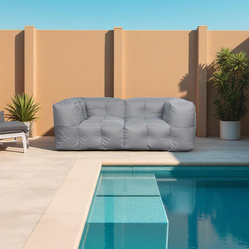 Canapé Modulable Extérieur Imperméable 90 X 180 Cm Gris Clair