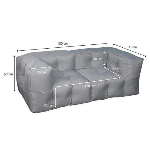 Canapé Modulable Extérieur Imperméable 90 X 180 Cm Gris Clair