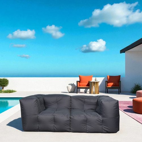 Canapé Modulable Extérieur Imperméable 90 X 180 Cm Gris Foncé