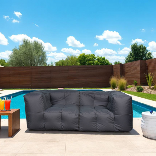 Canapé Modulable Extérieur Imperméable 90 X 180 Cm Gris Foncé