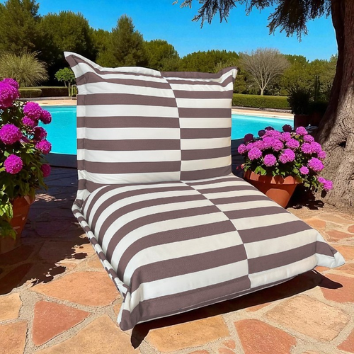 Pouf Extérieur Rayures - 85x85x75 Cm