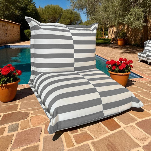 Pouf Extérieur Rayures - 85x85x75 Cm