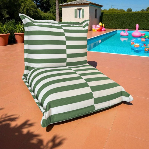 Pouf Extérieur Rayures - 85x85x75 Cm