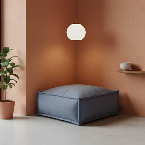 Module Méridienne Pour Canapé Modulable Effet Lin Bananair 80x60 Cm Gris Foncé