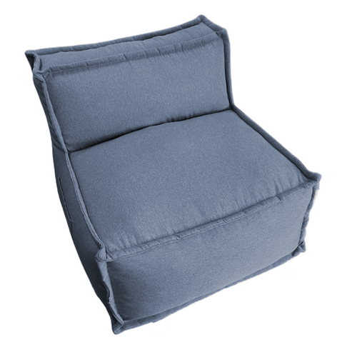 Module Central Pour Canapé Modulable Effet Lin Bananair 90x82 Cm Gris Foncé