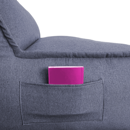 Module Central Pour Canapé Modulable Effet Lin Bananair 90x82 Cm Gris Foncé