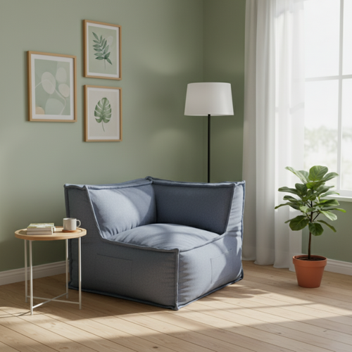 Module D'angle Réversible Pour Canapé Modulable En Effet Lin Bananair 90x90 Cm Gris Foncé