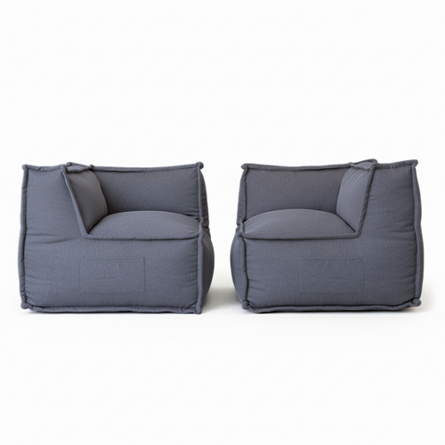 Module D'angle Réversible Pour Canapé Modulable En Effet Lin Bananair 90x90 Cm Gris Foncé