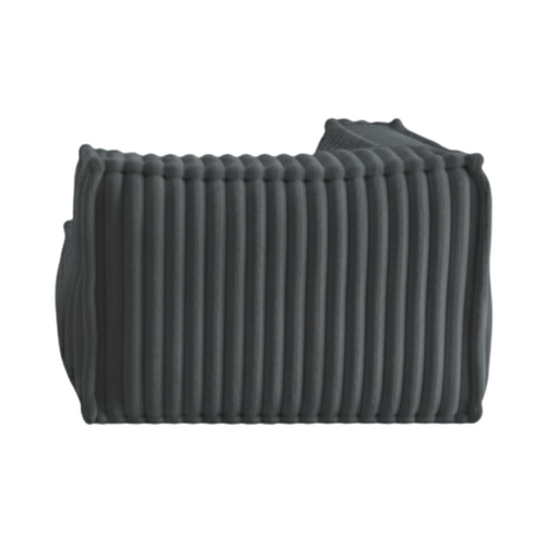 Module D'angle Gauche Pour Canapé Modulable Fourrure Côtelée Bananair 90x90 Cm Gris Foncé