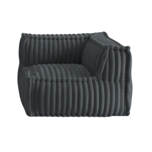 Module D'angle Droit Pour Canapé Modulable Fourrure Côtelée 90x90 Cm Gris Foncé