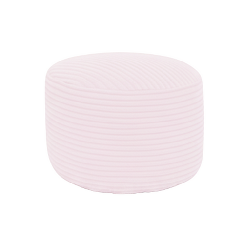 Pouf Déhoussable En Velours Côtelé 55x30 Cm Rose