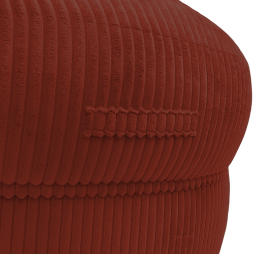 Pouf XXL Déhoussable En Velours Côtelé 110x100 Cm Rouge Brique