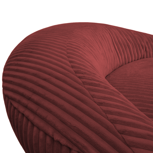Pouf XXL Déhoussable En Velours Côtelé 110x100 Cm Rouge Brique