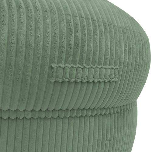 Pouf XXL Déhoussable En Velours Côtelé 110x100 Cm Vert