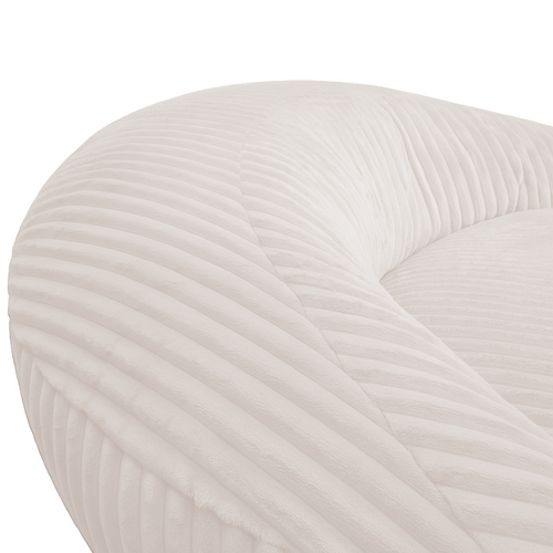 Pouf XXL Déhoussable En Velours Côtelé 110x100 Cm Beige