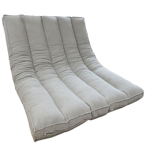 Futon Déhoussable 2 Places En Velours Côtelé 140x190 Cm Gris Clair