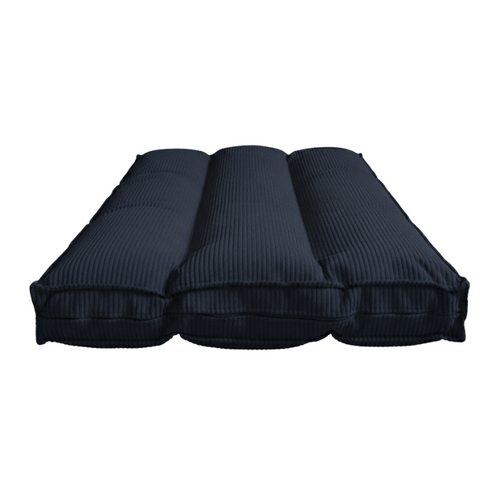 Futon Déhoussable En Velours Côtelé 90x190 Cm Bleu Foncé