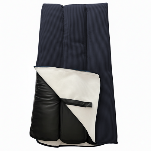 Futon Déhoussable En Velours Côtelé 90x190 Cm Bleu Foncé