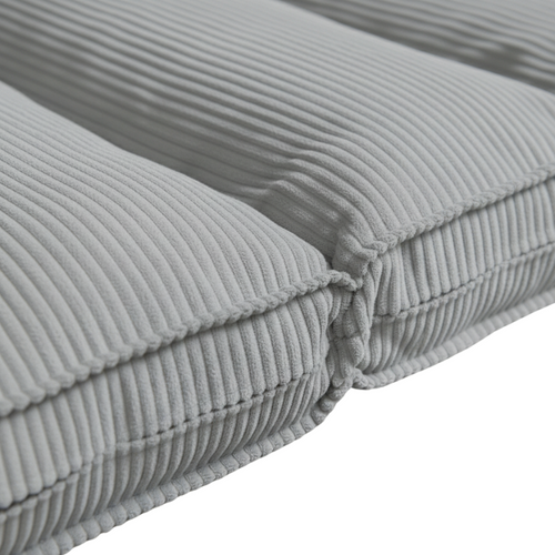 Futon Déhoussable En Velours Côtelé 90x190 Cm Gris Clair