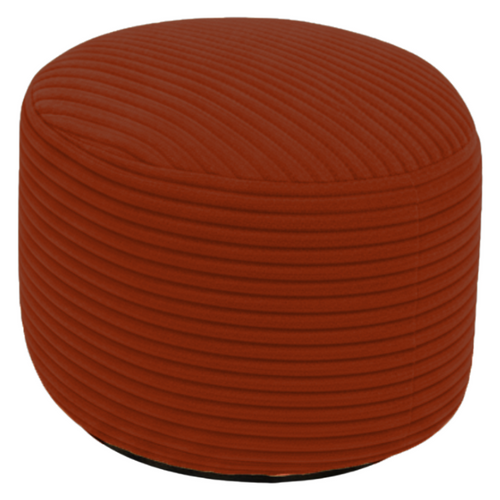 Pouf XXL Déhoussable En Velours Côtelé 110x100 Cm + Repose-pieds Rouge