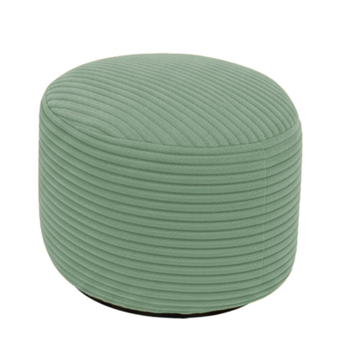 Pouf XXL Déhoussable En Velours Côtelé 110x100 Cm + Repose-pieds Vert