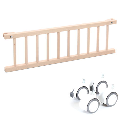 Kit De Transformation Berceau Original Bois - Barrière + Roues