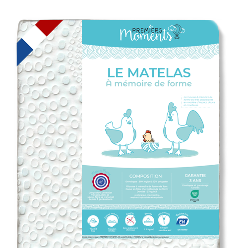 Matelas Bébé 60x120 Cm - Mémoire De Forme