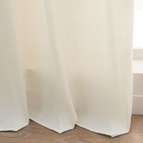 Rideau à Oeillets 140 X 240 Cm Solando – Polycoton + Top Métallisé Et Pompons – Style Bohème