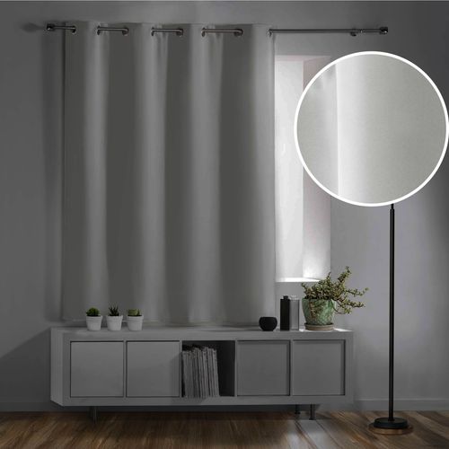 Lot De 2 Rideaux Occultants à Oeillets 140 X 180 Cm – Uni Perle