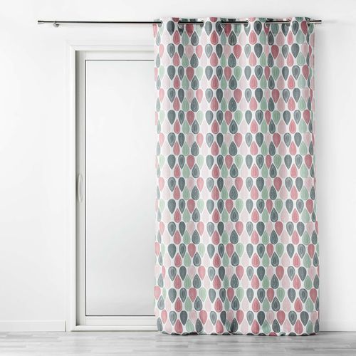 Lot De 2 Rideaux à Oeillets – 140 X 260 Cm – Polyester Imprimé Palpito – Rose/vert