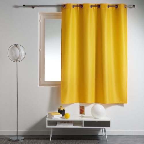 Lot De 2 Rideaux Spécial Petites Fenêtres 140 X 180 Cm Essentiel Jaune