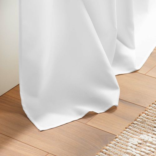 Lot De 2 Rideaux Spécial Petites Fenêtres à Oeillets 140 X 180 Cm – Uni Blanc – Essentiel