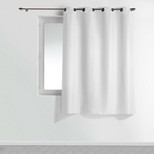 Lot De 2 Rideaux Spécial Petites Fenêtres à Oeillets 140 X 180 Cm – Uni Blanc – Essentiel