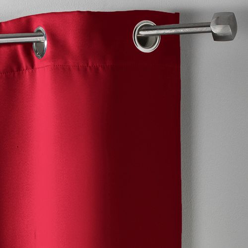 Lot De 2 Rideaux Occultant Grande Hauteur 135 X 280 Cm Rouge Carmin