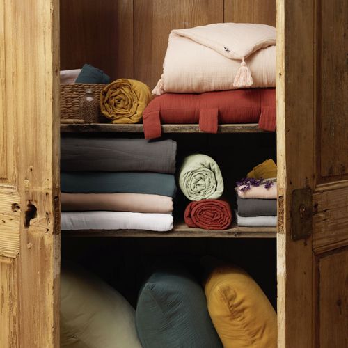 Pack Drap Housse 140 X 190 Cm Bonnet 30 Cm + 2 Taies 60x60 Cm Gaze De Coton Canard