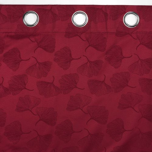 Lot De 2 Rideaux à Oeillets 140 X 260 Cm 100% Occultant/jacquard Lunella Bordeaux