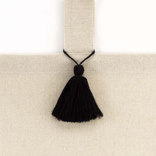 Lot De 2 Rideaux Tamisant à Passants + Pompons 140 X 240 Cm Polycoton Cyrine Beige