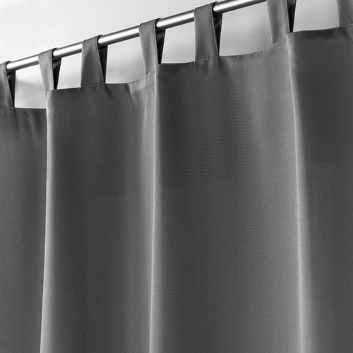 Lot De 2 Rideaux 140 X 260 Cm Unis à Passants Essentiel Béton