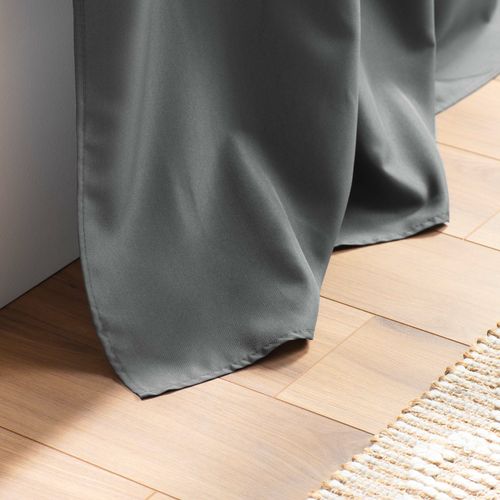Lot De 2 Rideaux 140 X 260 Cm Unis à Passants Essentiel Béton