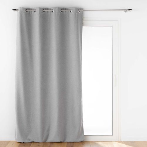 Lot De 2 Rideaux à Oeillets 140 X 260 Cm Doublé Polaire Isolant Jupiter Gris