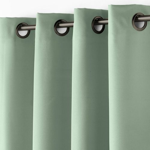 Lot De 2 Rideaux Spécial Petites Fenêtres à Oeillets 140 X 180 Cm – Uni Sauge – Essentiel