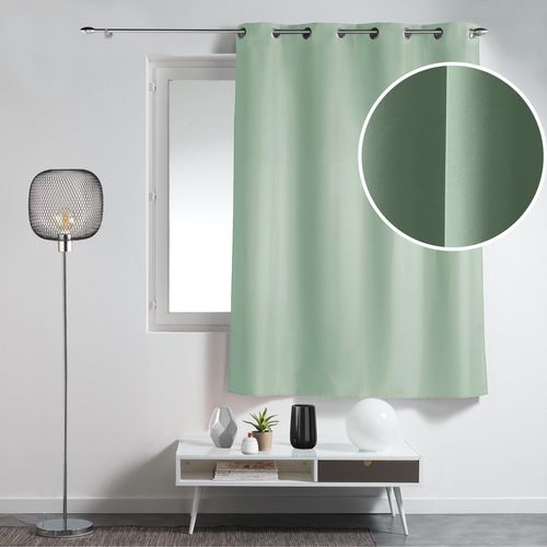 Lot De 2 Rideaux Spécial Petites Fenêtres à Oeillets 140 X 180 Cm – Uni Sauge – Essentiel