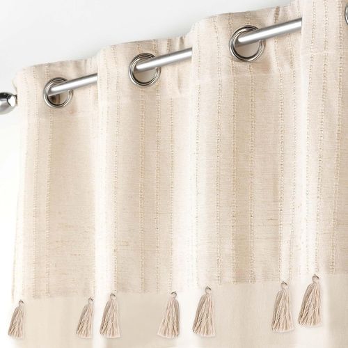 Lot De 2 Rideaux à Oeillets 140 X 240 Cm Coton + Haut Métallisé Izigold