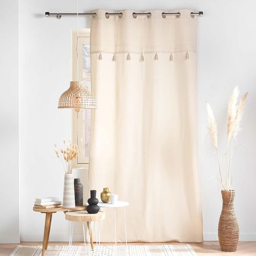 Lot De 2 Rideaux à Oeillets 140 X 240 Cm Coton + Haut Métallisé Izigold