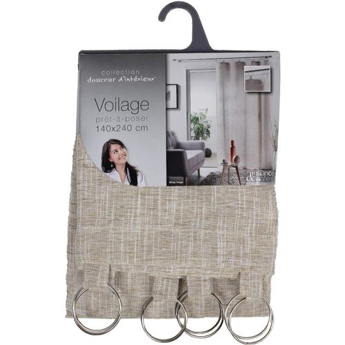 Voilage à Anneaux 140 X 240 Cm Effet Lin Milza Beige