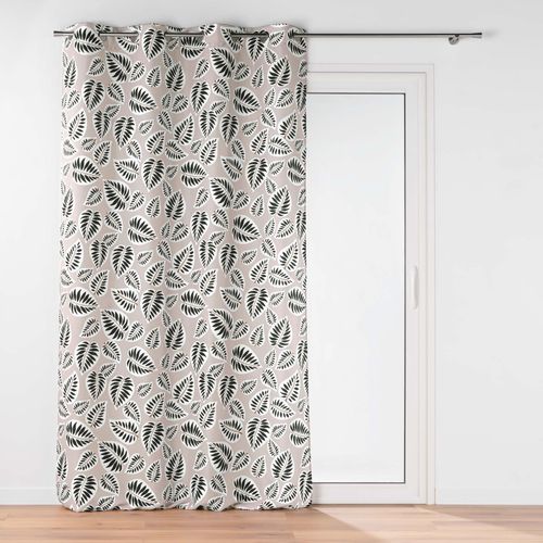 Lot De 2 Rideaux à Oeillets 140 X 260 Cm Polyester Imprimé Alma Noir