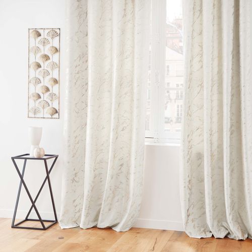 Lot De 2 Rideaux à Oeillets 140 X 260 Cm Velours Imprimé Métallisé Marius