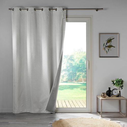 Lot De 2 Rideaux Isolant Phonique Thermique Occultant 140 X 260 Cm Darcko Gris Pâle