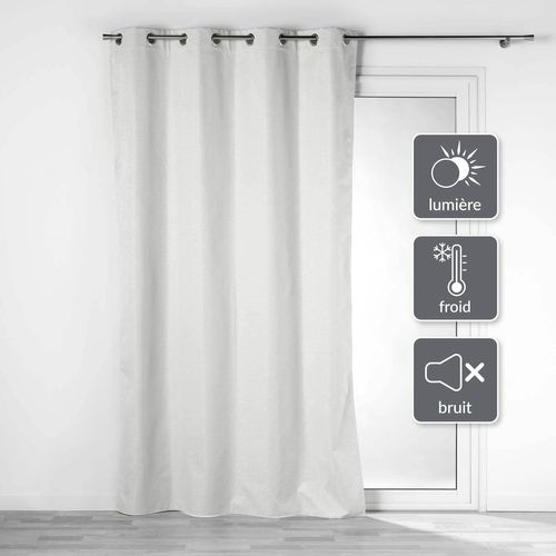 Lot De 2 Rideaux Isolant Phonique Thermique Occultant 140 X 260 Cm Darcko Gris Pâle