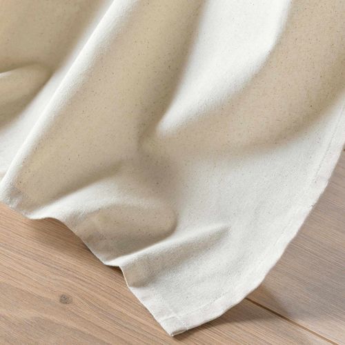 Lot De 2 Rideaux à Oeillets 140 X 240 Cm Polycoton + Pompons Papaya